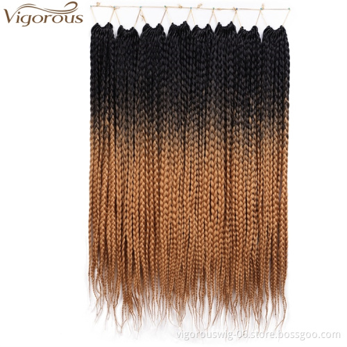 Cheap Price High Quality Rainbow Colored Box Braid Synthetic Crochet Hair Extensions Jumbo False Ombre Braiding Hair